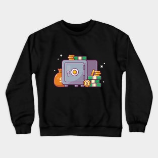 Safe deposit box cartoon Crewneck Sweatshirt